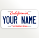 California License Plate Vanity Plate