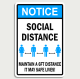 notice social distance 